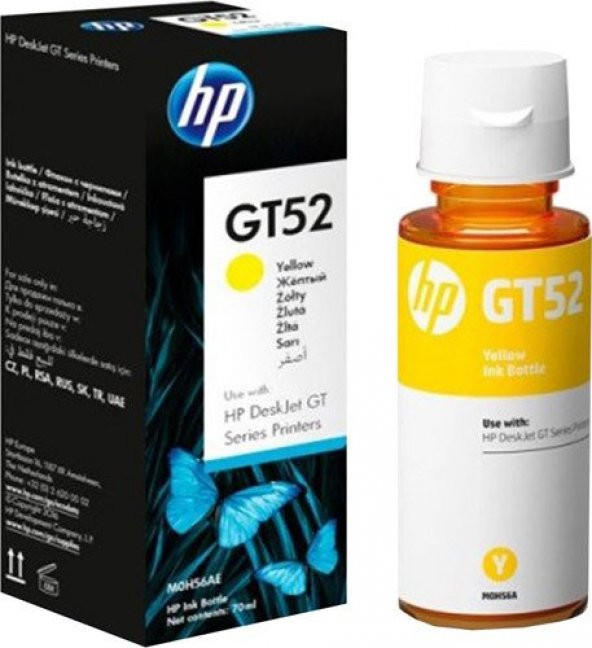 HP M0H56AE GT52 Sarı (Yellow) Şişe Mürekkep Kartuşu