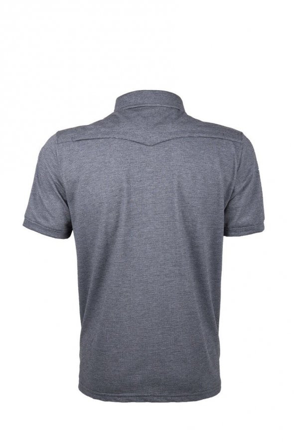VAV Tlac-01 Polo Yaka Tişört Koyu Füme XS - 3