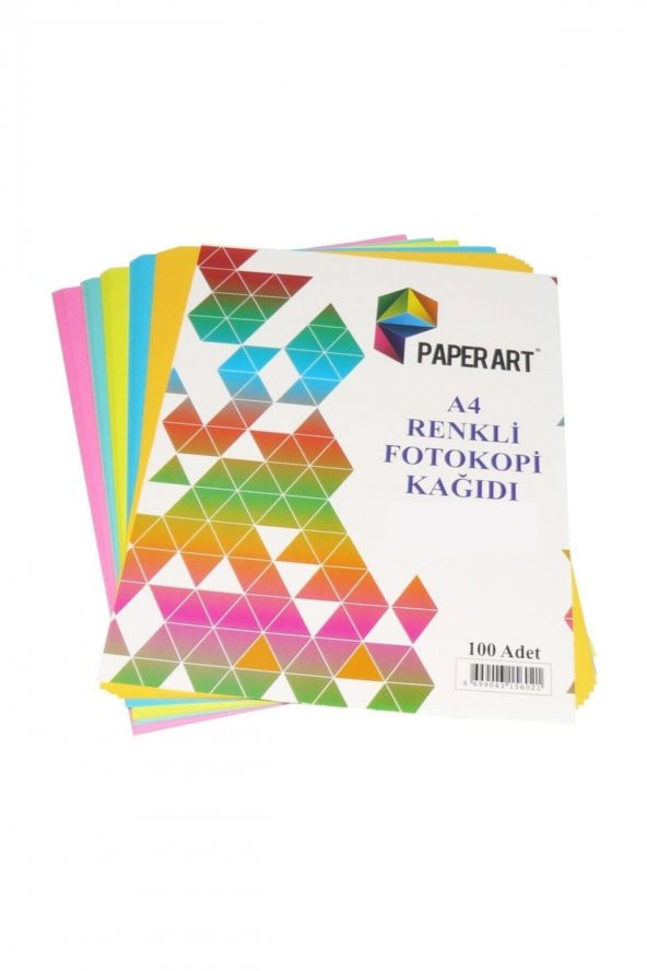 Paperart A4 Renkli Fotokopi Kağıdı Fosforlu 5 Renk 100 Adet