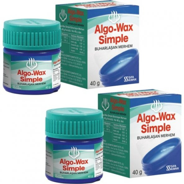 Algo Algo-Wax Simple Buharlaşan Merhem Viks Krem 40 gr x 2 Adet