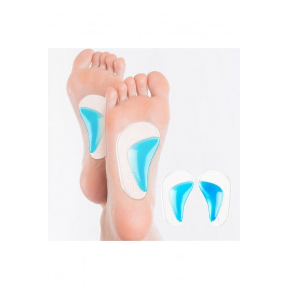 WELLFLEX Akviyeli Taban Düşüklüğü Düz Taban Içe Basma Destekli Anatomik Silikon Ayakkabı Tabanlığı