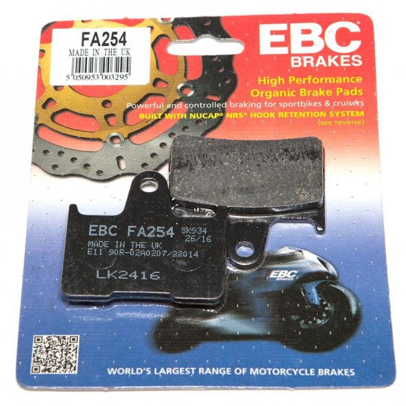 Ebc Fa254 2014-2016 Harley-Davidson Sportster 72 Arka Fren Balatası