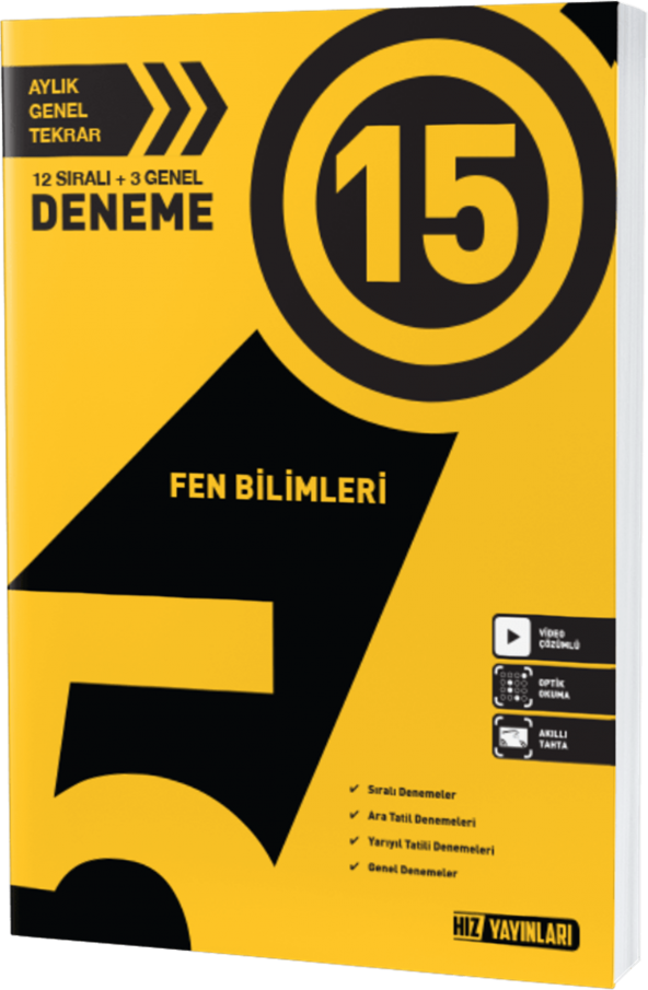 Hız Yayınları 5. SINIF FEN BİLİMLERİ DENEME 15 Lİ