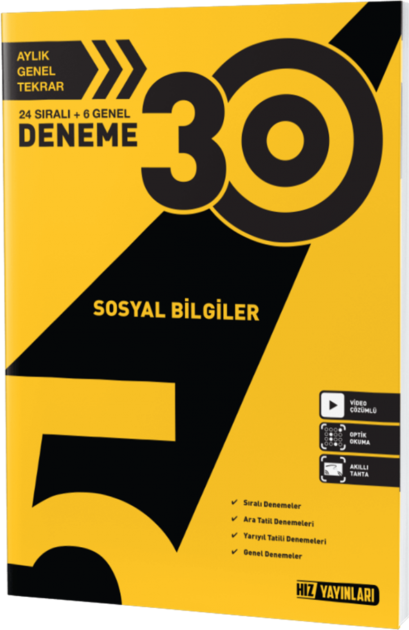 Hız Yayınları 5. SINIF SOSYAL BİLGİLER DENEME 30 LU