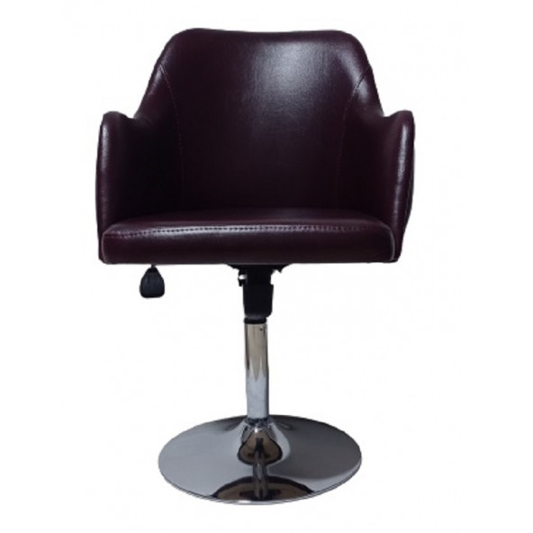 Tekli Bekleme Koltuğu Tepsi Ayaklı Bordo Suni Deri - Resim 2