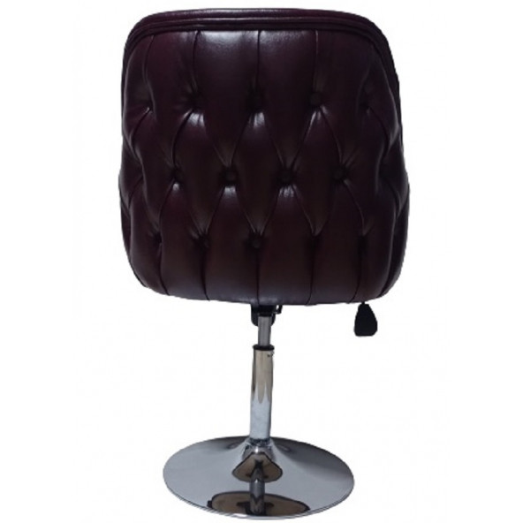 Tekli Bekleme Koltuğu Tepsi Ayaklı Bordo Suni Deri - Resim 3