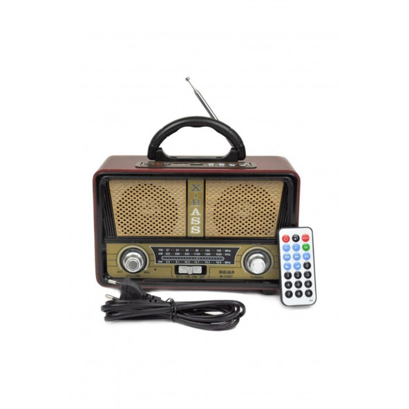 M-112bt Şarjlı Nostaljik Bluetooth Fm Radyo Usb/sd/mp3