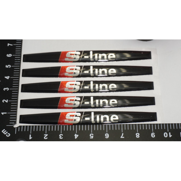 DK Audi S Line Logo Kapı Kolu 5Li Damla Desen Sticker Set - 4