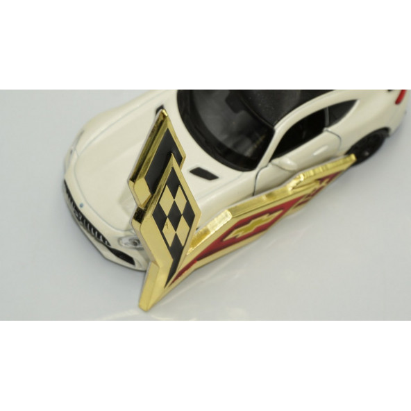 Chevrolet Corvette C6 C7 Logo Bagaj 3M 3D Metal Logo Amblem - Resim 5