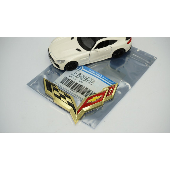 Chevrolet Corvette C6 C7 Logo Bagaj 3M 3D Metal Logo Amblem - Resim 7