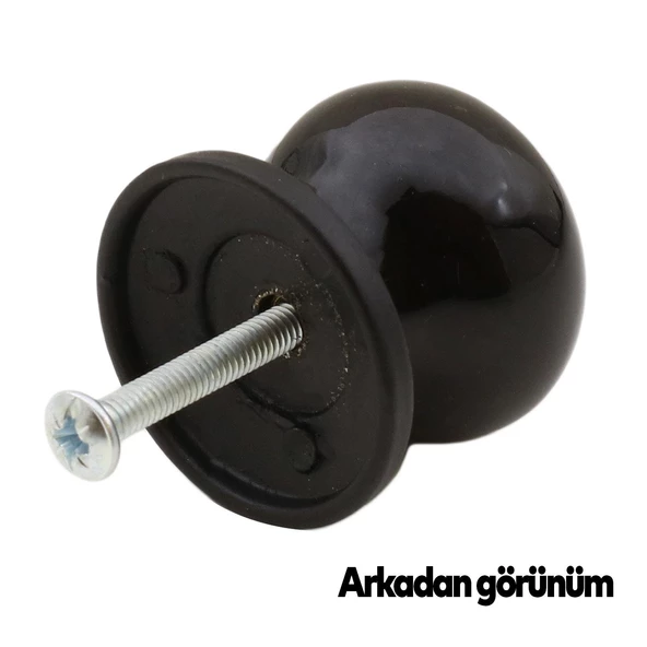 Santemolin Lüks Porselen Düğme Mobilya Mutfak Çekmece Dolap Dolabı Kulpu Kulbu Siyah Gold Kulpları - Resim 7