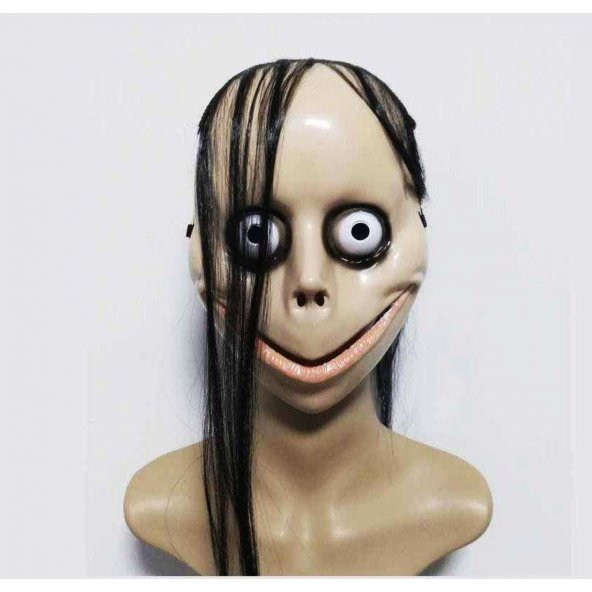 Siyah Saçlı Efsane Karakter Momo Maskesi Plastik
