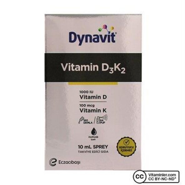 Dynavit Vitamin D3K2 Sprey 10 ml