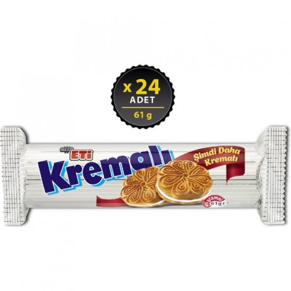 Eti Kremalı Sandviç Bisküvi 61 g x 24 Adet