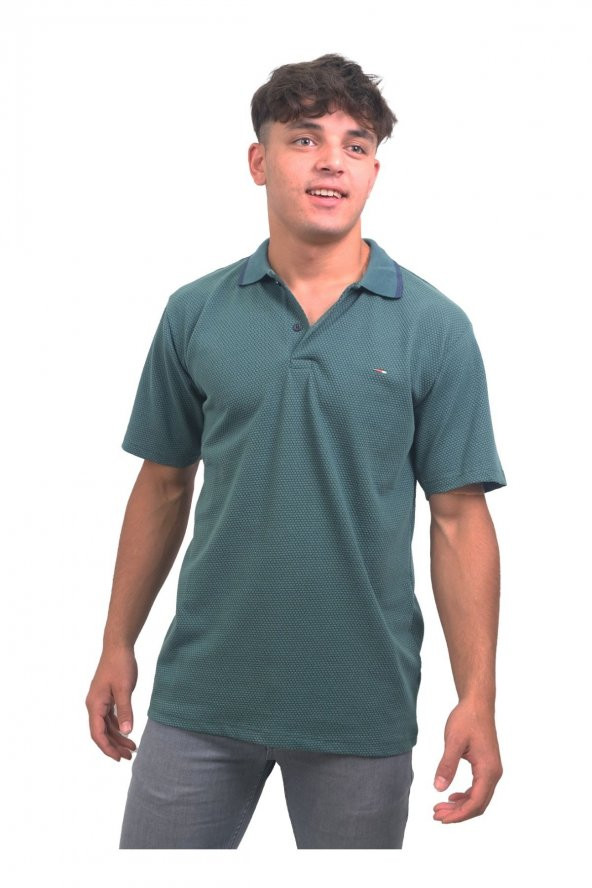Erkek Polo Yaka Tomi Yeşil Tişört
