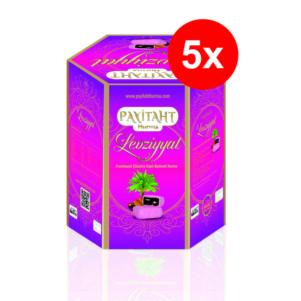 Payitaht Hurma Levziyyat - Frambuazlı Çikolata Kaplı Bademli Hurma 250gr x5 Paket ürün görseli 1