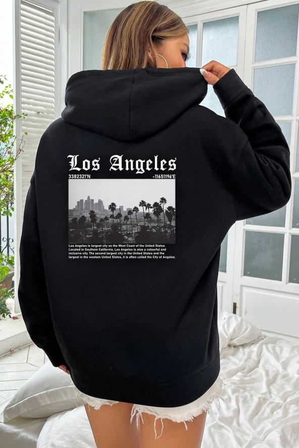 Unisex Los Angles  Baskılı Sweatshirt