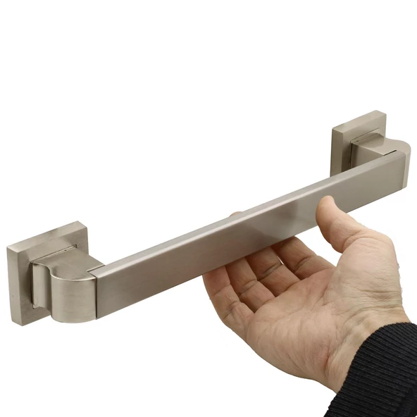 Bersel Sürgülü Kapı Çekme Kolu Tutma Kulpu Kulbu Çelik Dış Kapı Tutamağı Kol Saten 30 Cm - Resim 4