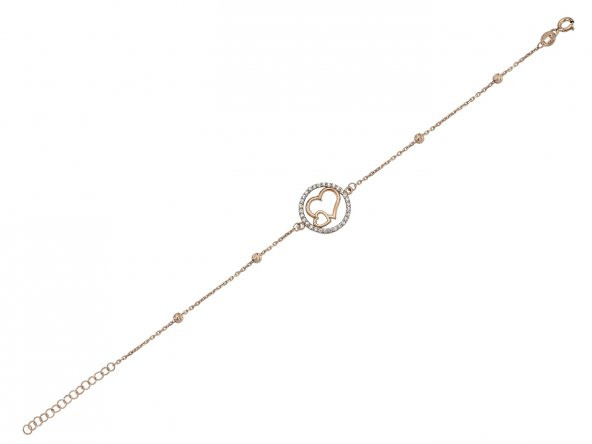 SilverPoint Taşlı İki Kalpli Bileklik ürün görseli