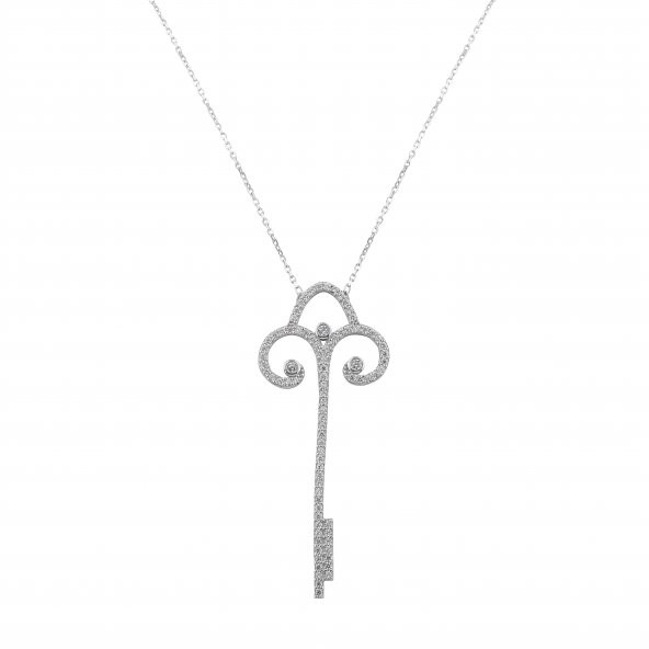 SilverPoint Taşlı Anahtar Kolye - 1