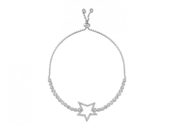 SilverPoint Taşlı Yıldız Asansörlü Bileklik ürün görseli