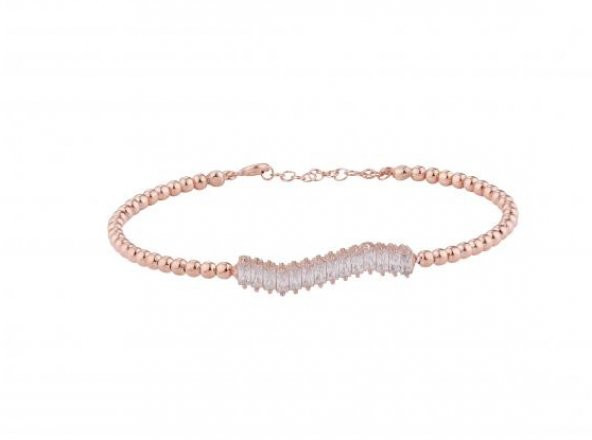 SilverPoint Baget Taşlı Top Bilezik ürün görseli