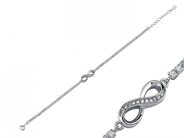 SilverPoint Taşlı Sonsuzluk Suyolu Bileklik ürün görseli