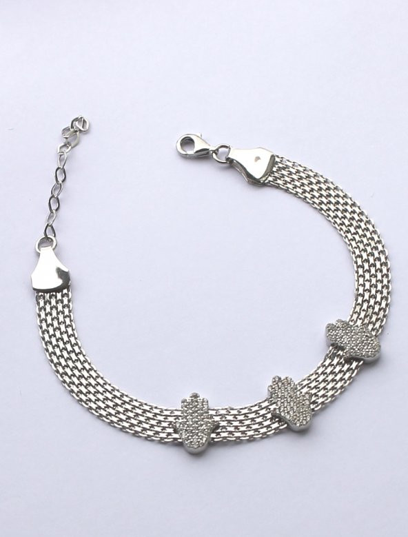 SilverPoint Fatma Ana Eli Örgü Zincir Bileklik ürün görseli