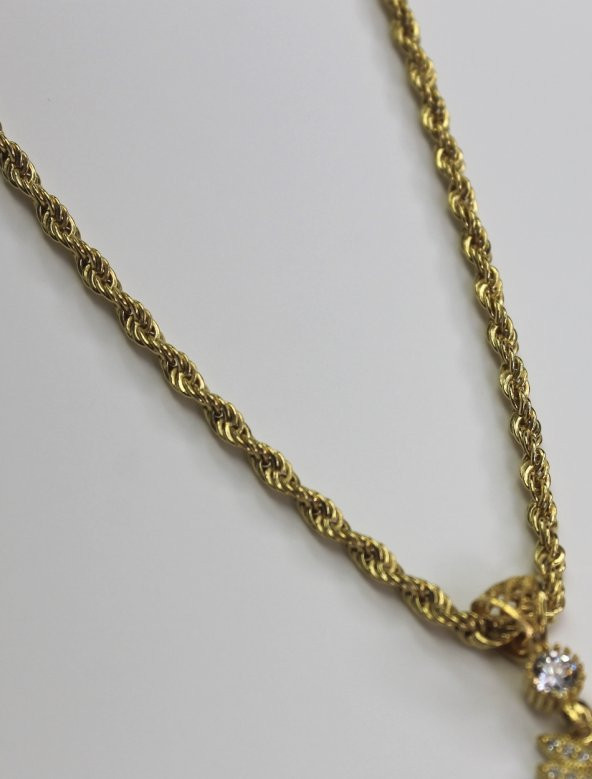 SilverPoint Taşlı Plaka Kolye - Resim 2