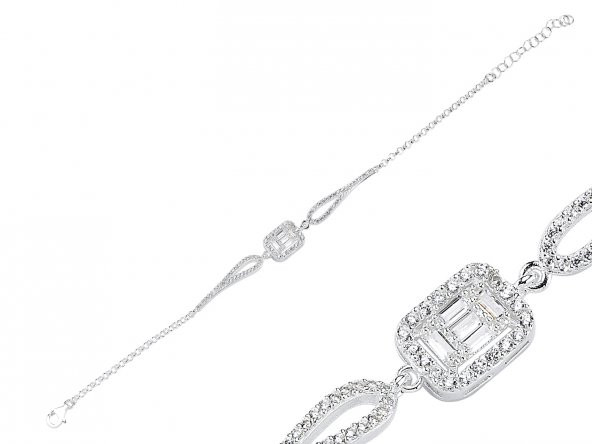 SilverPoint Baget Taşlı Zincir Bileklik ürün görseli