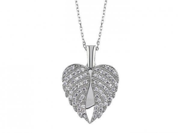 SilverPoint Zirkon Taşlı Açılıp Kapanan Kalp Kolye - 2
