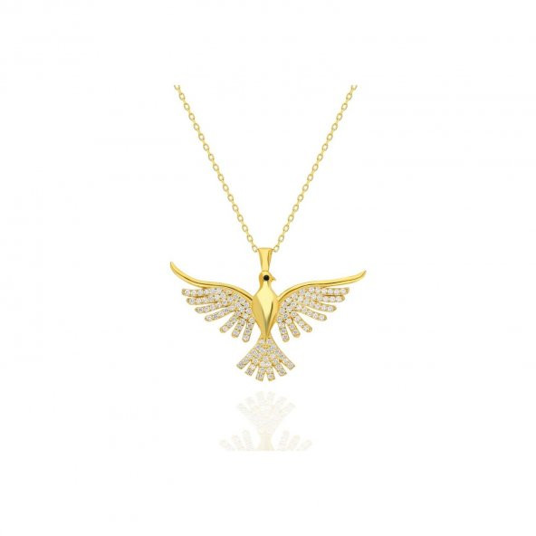 SilverPoint Gold Kaplama Zirkon Taşlı Anka Kuşu Kolye - 1