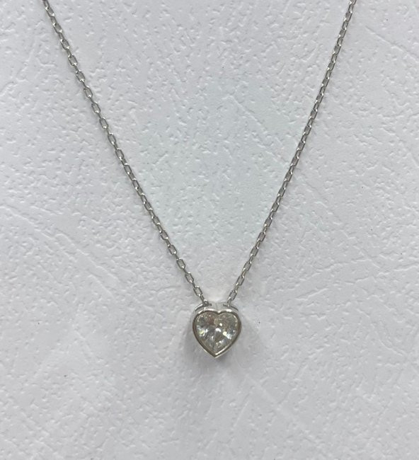 SilverPoint Kalp Çerçeve Detay Zirkon Taşlı Kolye - 3
