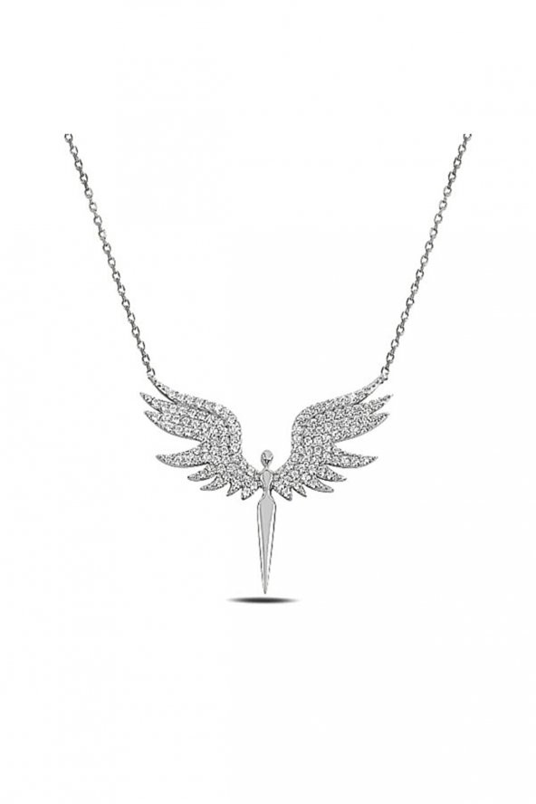 SilverPoint Zirkon Taşlı Mikail Meleği Figürlü Kolye ürün görseli