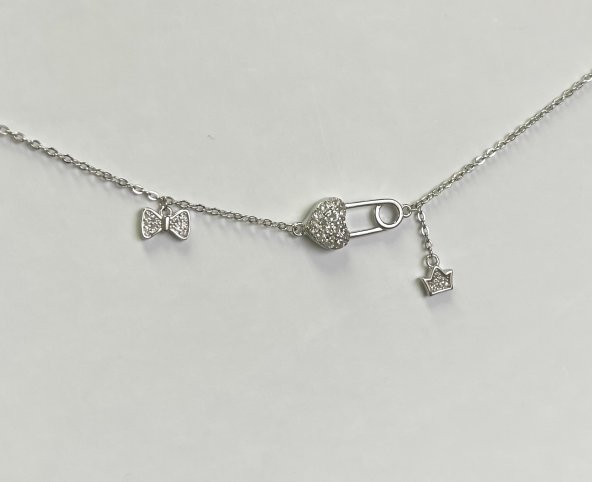 SilverPoint Sallantı Detaylı Kalp Kilit Figürlü Zincir Bileklik - 3