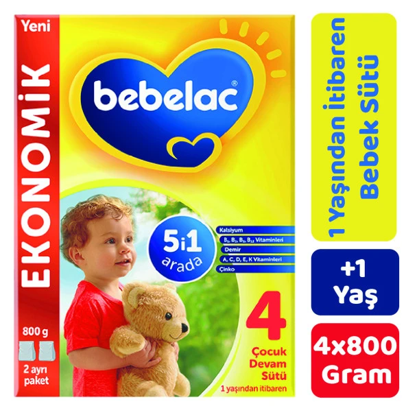 Bebelac 4 Devam Sütü 800 gr 4'lü Paket