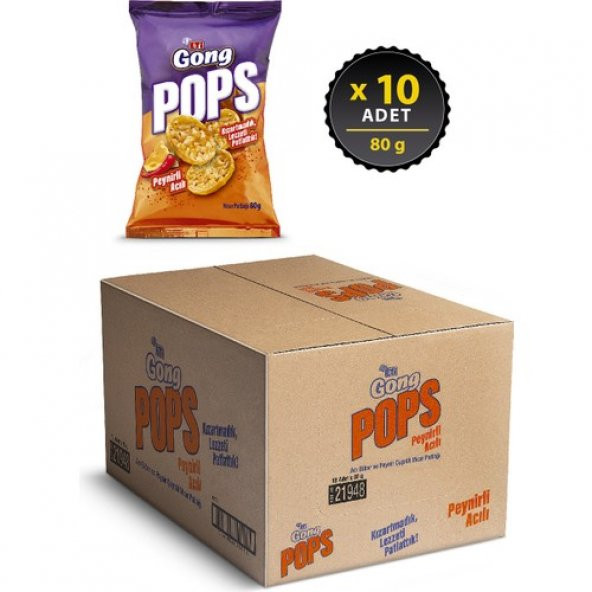 Eti Gong Pops Peynirli Acılı 80 g x 10 Adet - 2