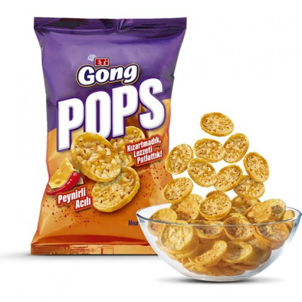 Eti Gong Pops Peynirli Acılı 80 g x 10 Adet - 3