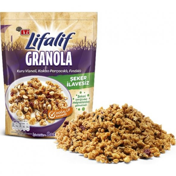 Eti Lifalif Granola Kuru Vişneli, Kakao Parçacıklı, Fındıklı 200 g x 12 Adet - 3