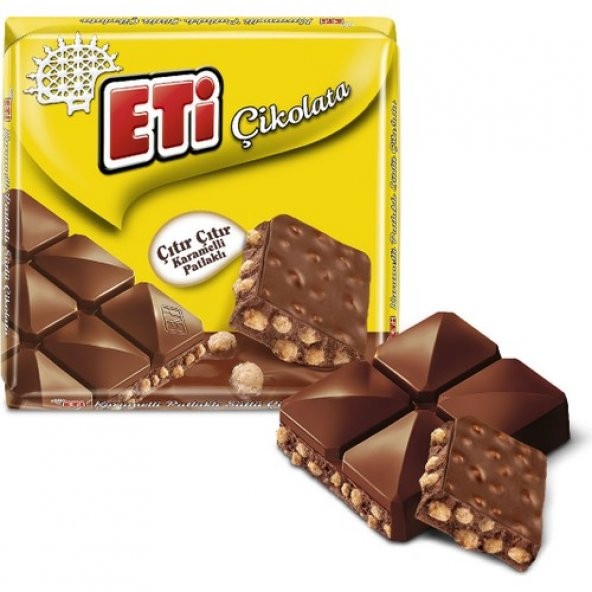 Eti Çikolata Karamelli Patlaklı Sütlü Kare 57 g x 10 Adet - 3
