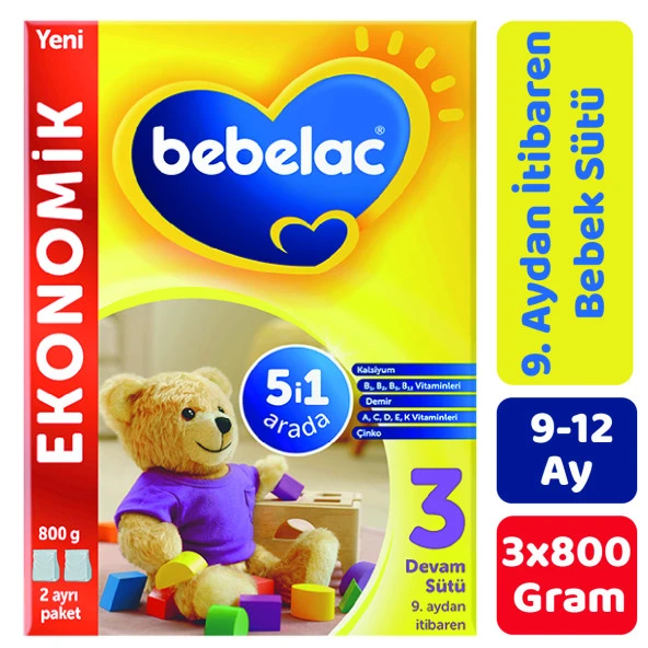 Bebelac 3 Devam Sütü 800 gr 3'lü Paket