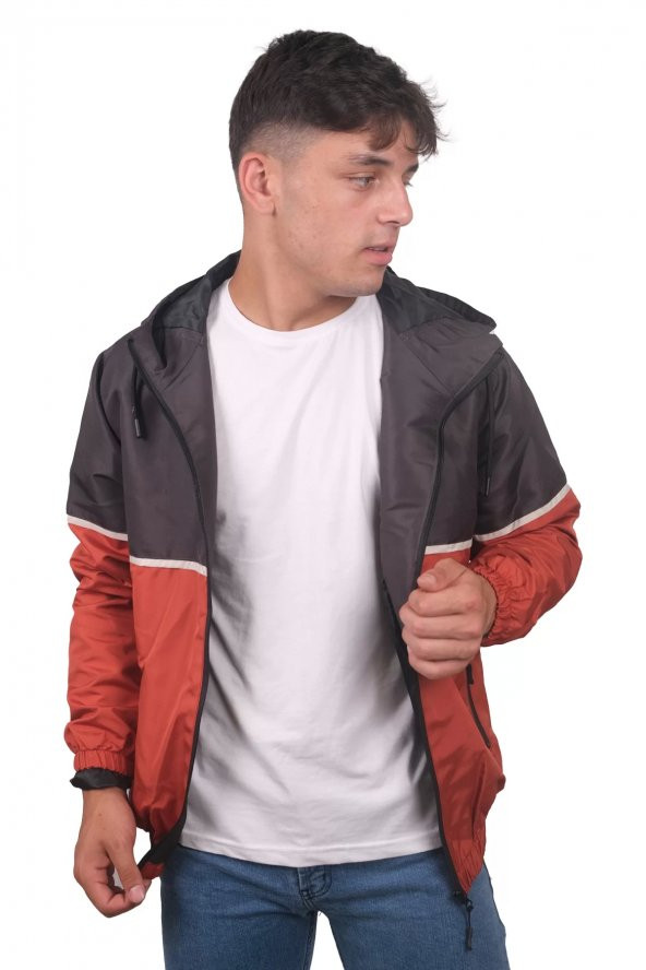 Erkek Kahverengi-Kiremit Yağmurluk Mont 2 - 2