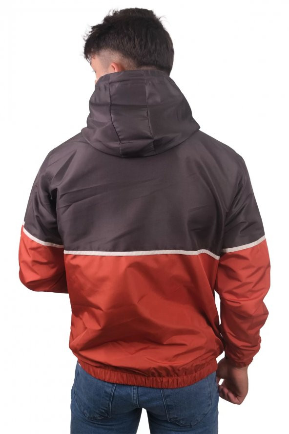 Erkek Kahverengi-Kiremit Yağmurluk Mont 2 - 3