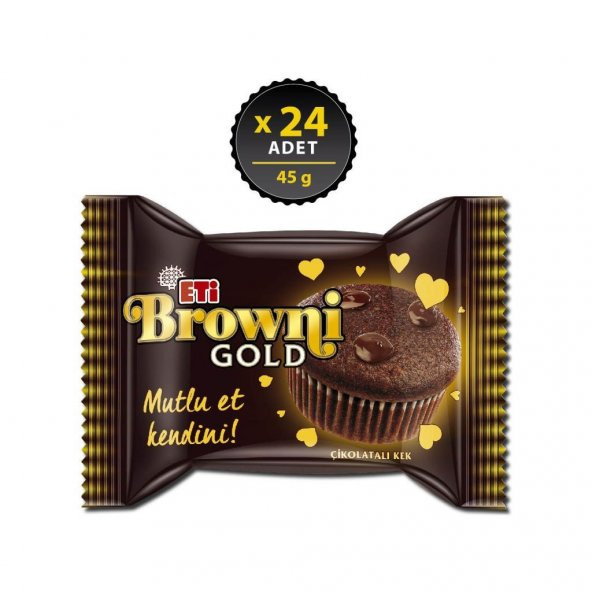 Browni Gold Çikolata Soslu Çikolatalı Kek 45 g x 24 Adet