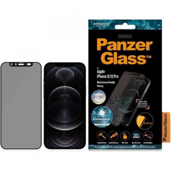 Panzer Glass Apple iPhone 12/12 Pro Case Friendy CamSlider Privacy AB,Black