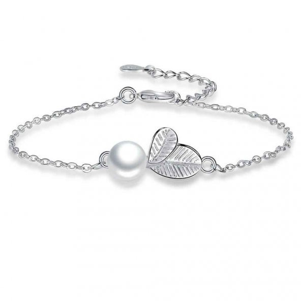 Modasteps 925 Ayar Yüksek Kalite Zirkon Çiçek İnci Bileklik - Resim 3