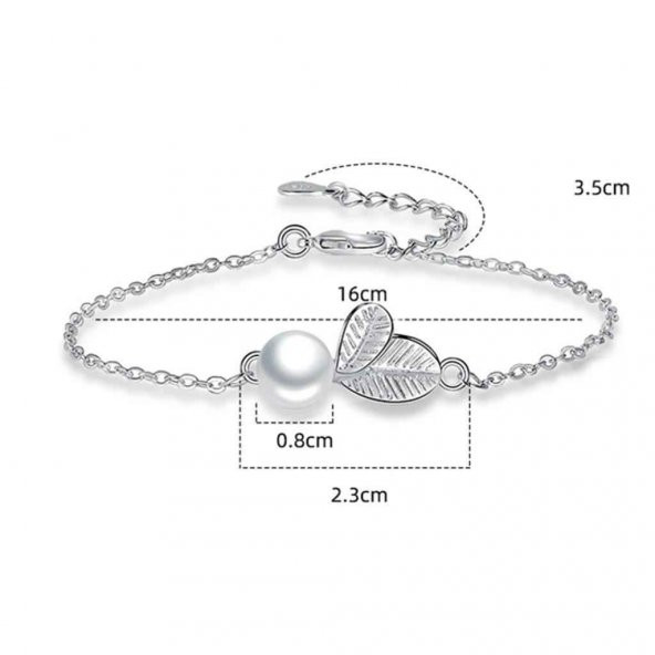 Modasteps 925 Ayar Yüksek Kalite Zirkon Çiçek İnci Bileklik - Resim 4