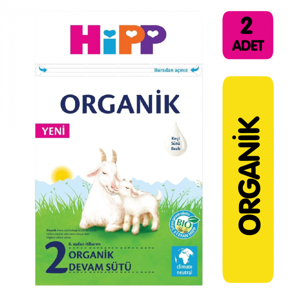 Hipp 2 Organik Keçi Sütü Bazlı Devam Sütü 400 gr 2li Paket
