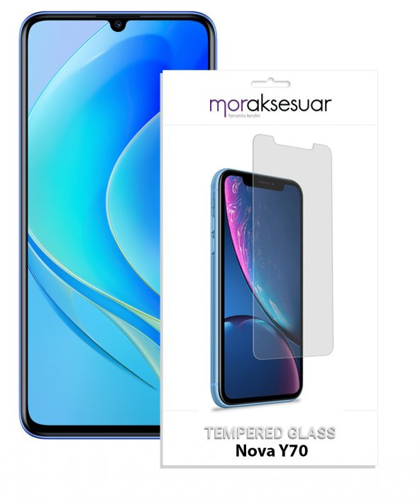 Huawei Nova Y70 Temperli Kırılmaz Cam Ekran Koruyucu Sert