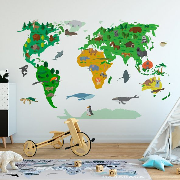 DEZ Çocuk Dünya Haritası Sticker 282x183cm